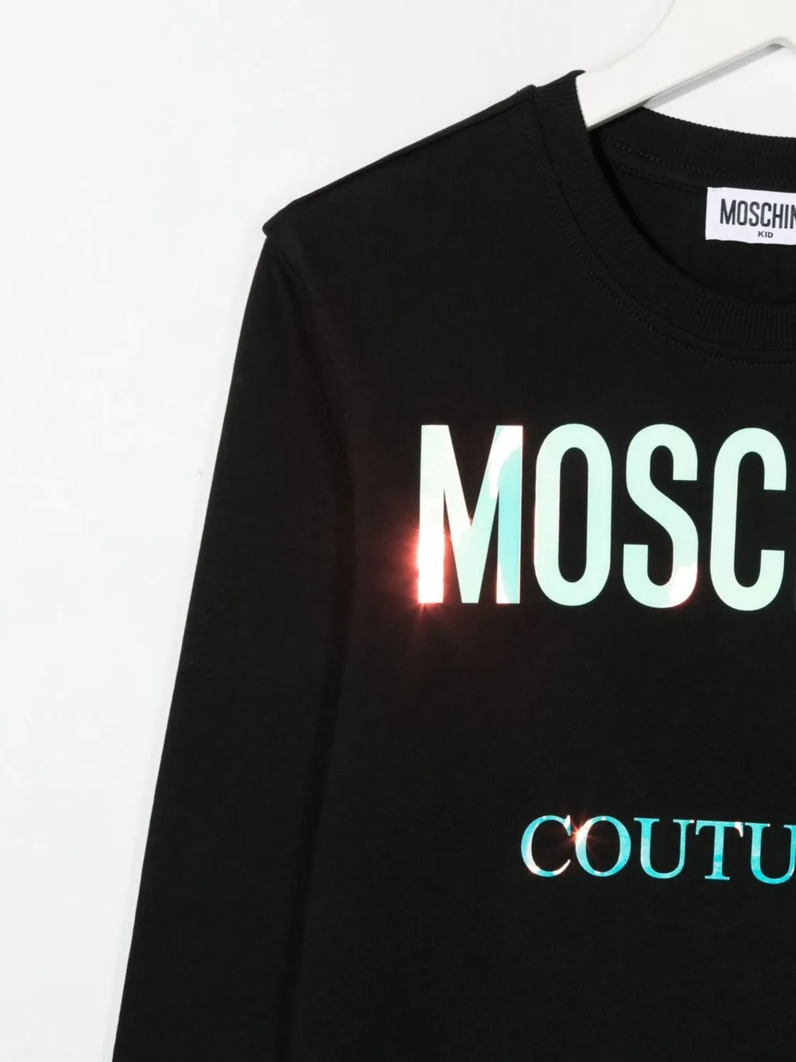 Футболка с длинным рукавом и логотипом Moschino, черный — фото 3