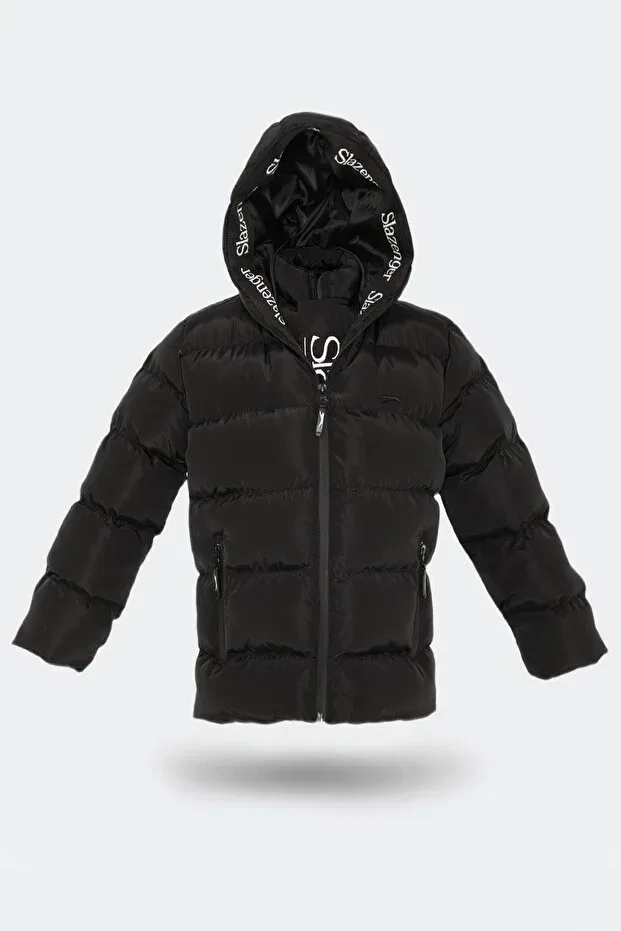 Детское зимнее пальто для девочек с капюшоном Slazenger, Black