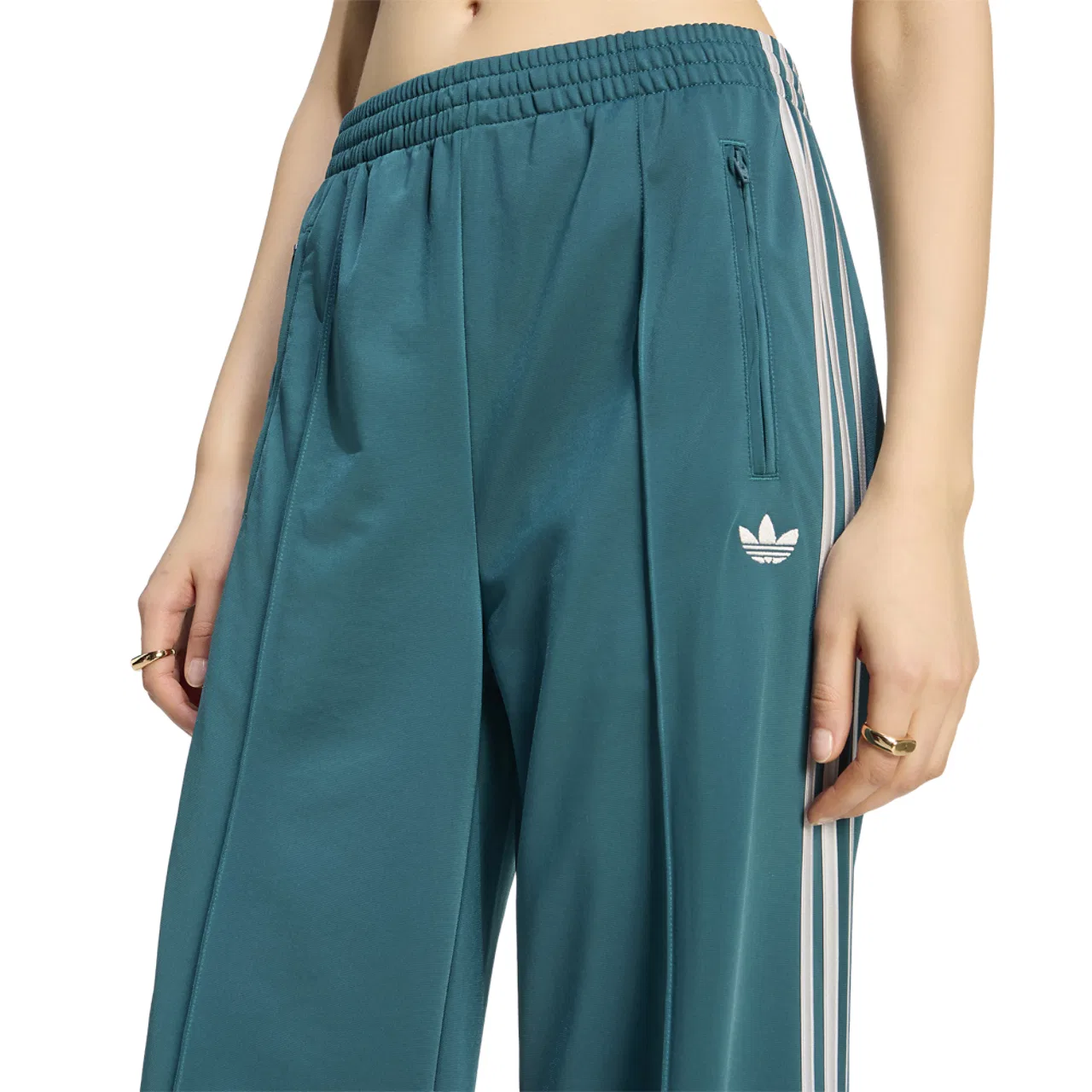 Женские спортивные брюки с принтом Firebird Track Pants adidas, Grey/Rich Green — фото 3