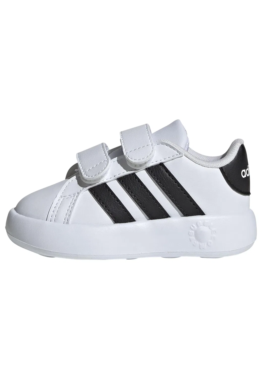 Детские кроссовки на липучках Grand Court 2.0 Adidas, White Black White