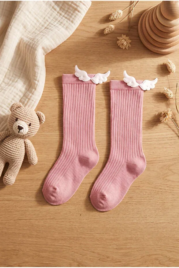 Детские носки для новорожденных с принтом Baby Wing Accessory Katia&Bony, Light Pink — фото 3