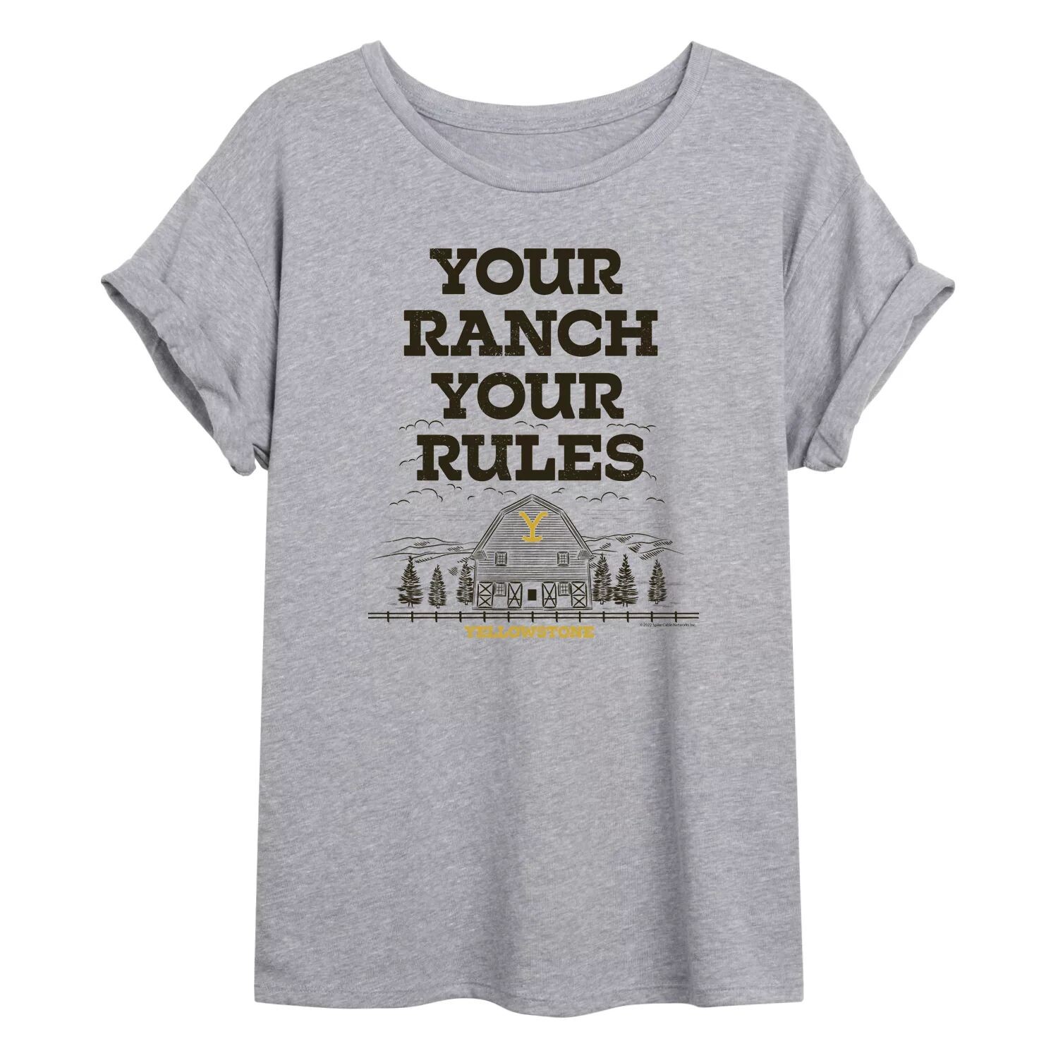 

Большая футболка с рисунком для юниоров Yellowstone «Your Ranch Your Rules» Licensed Character