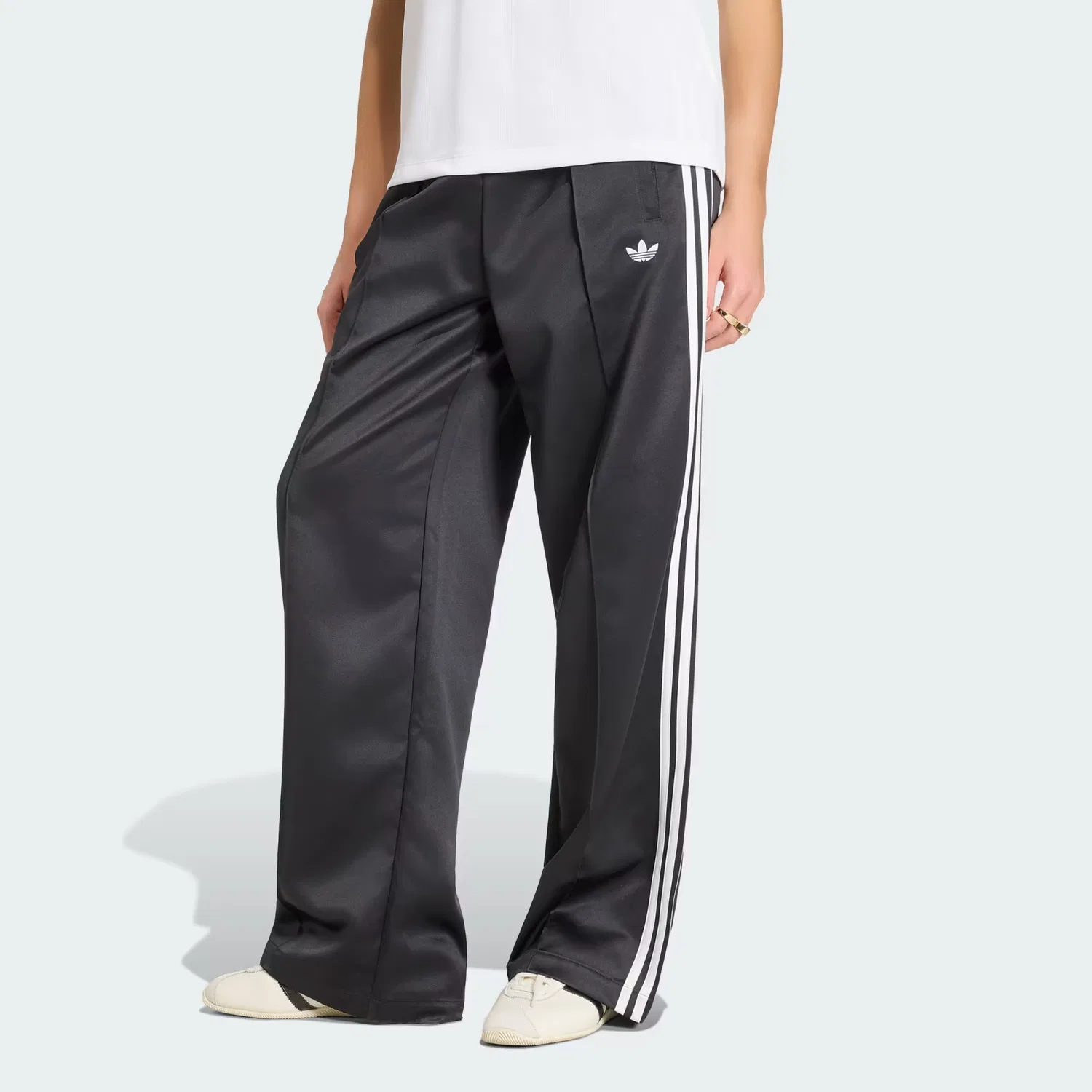 Женские спортивные брюки свободного кроя Satin SST Loose Track Pant Adidas Originals, черный/белый