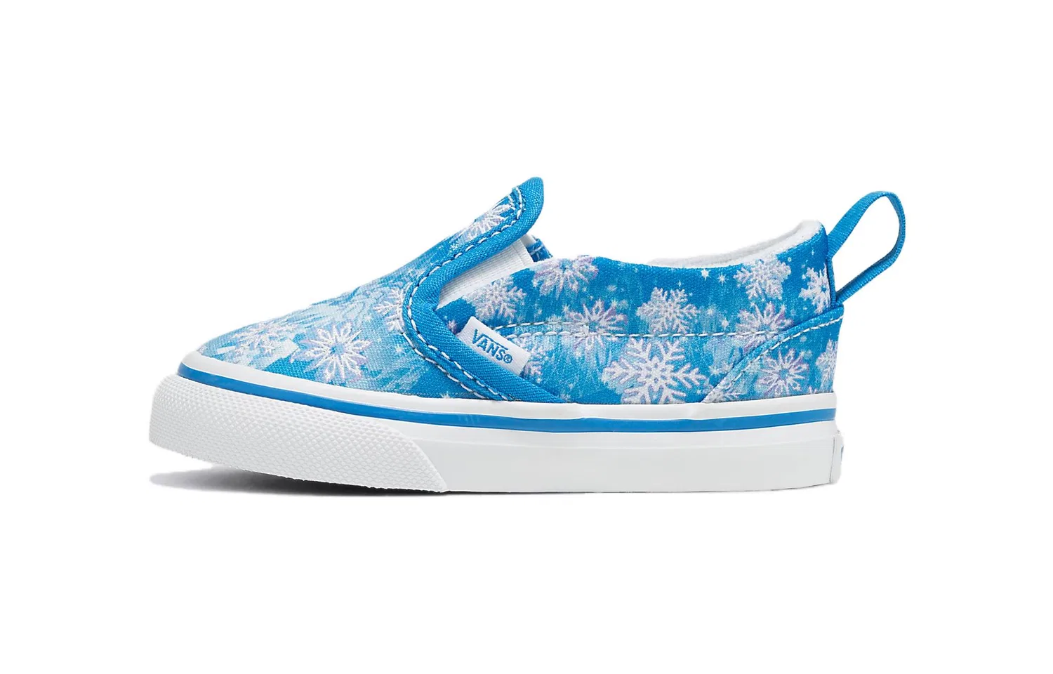 Детские кеды Vans Slip-On V Toddler Snowflakes - Winter Wonderland, Blue White