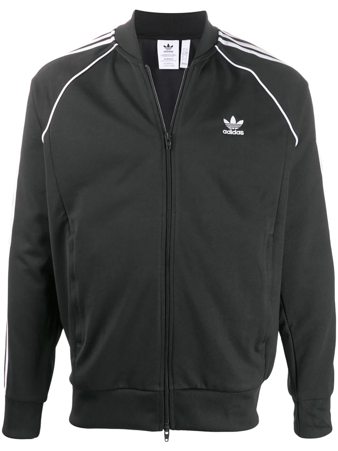Трек-куртка с тряпичными полосками Adidas, черный