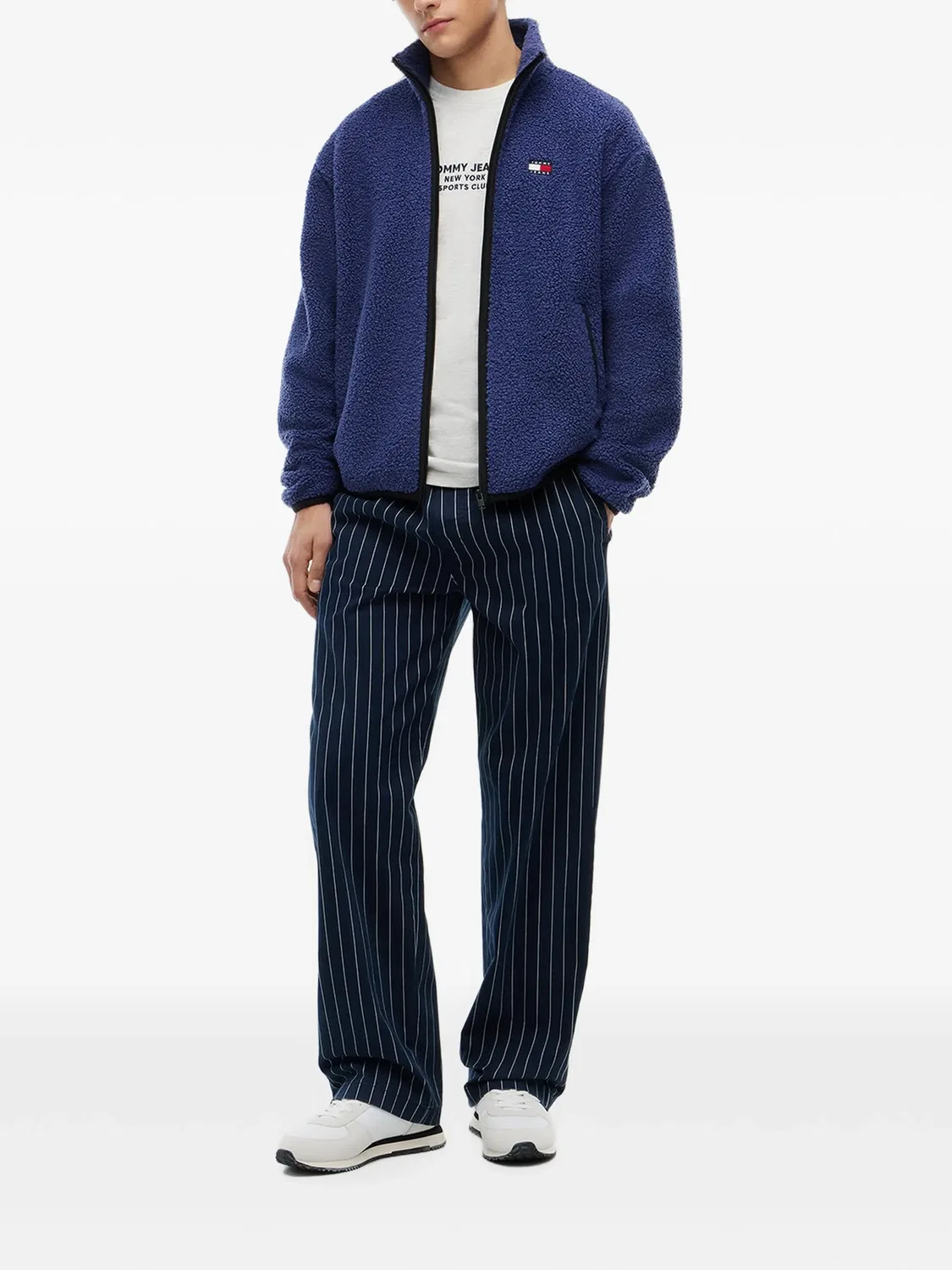 Флисовая куртка на молнии, синяя Tommy Hilfiger, синий — фото 2