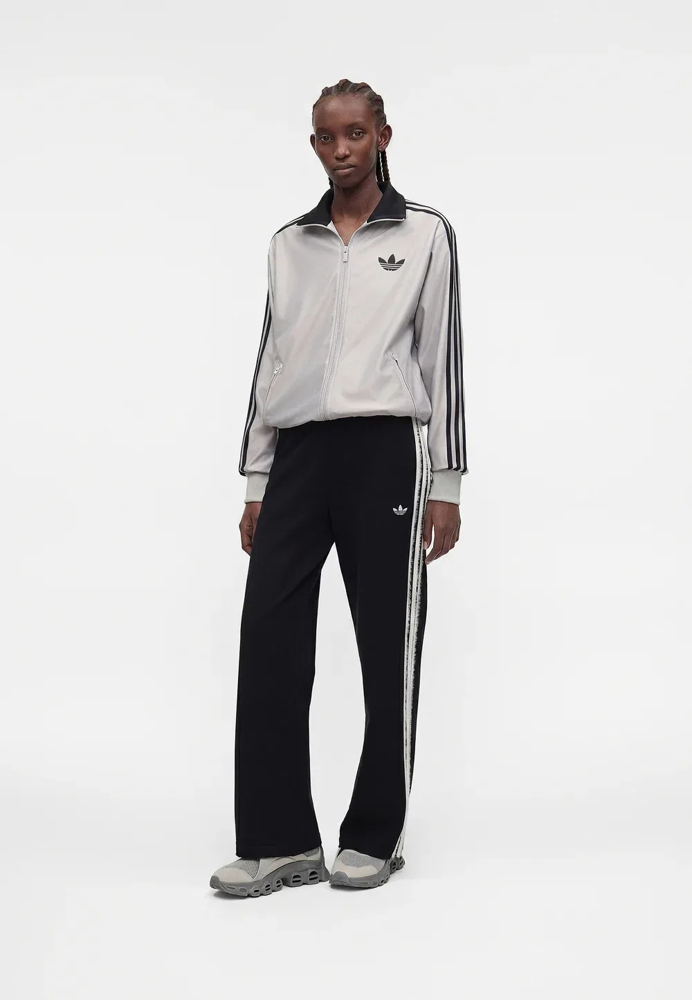 Свободная толстовка Firebird на молнии Adidas Originals, Grey Two/Black — фото 2