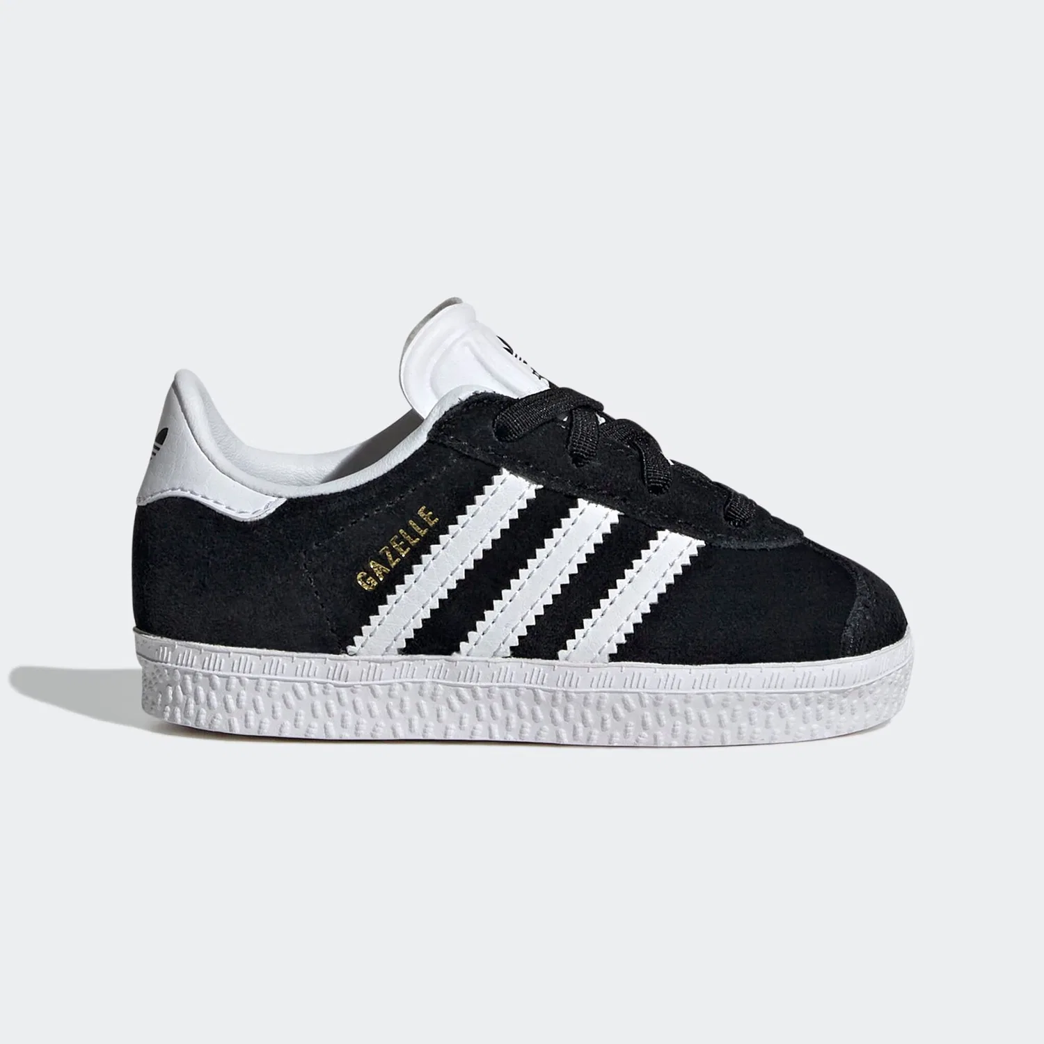 Детские кроссовки с эластичными шнурками Gazelle Adidas Originals, Core Black/Ftwr White — фото 2