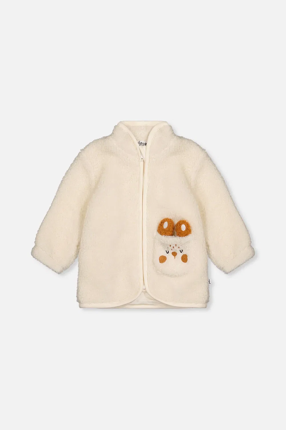 Детская куртка-шепа без рукавов с зайчиком Sherpa Jacket Deux par Deux, Off-White