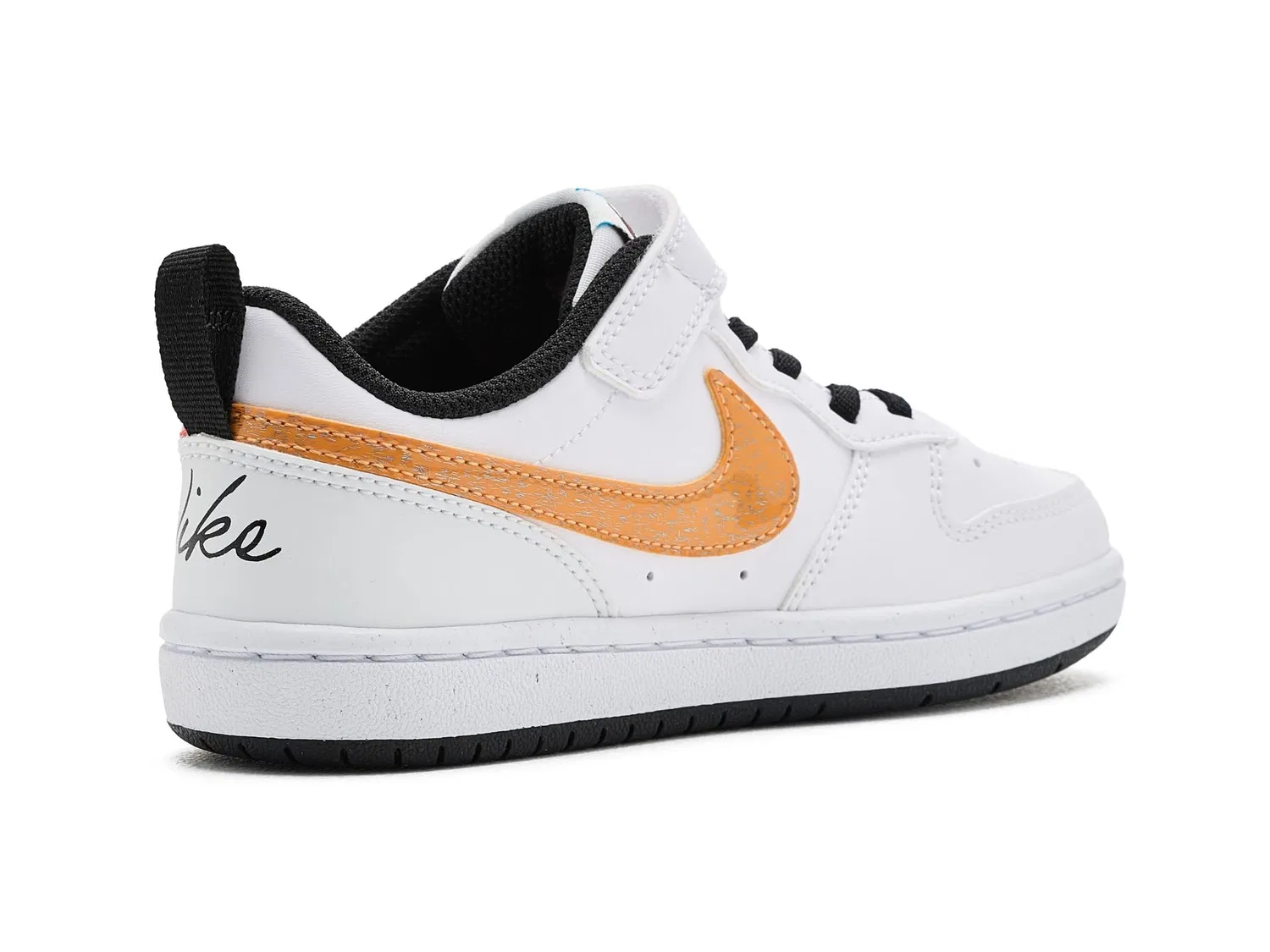 Кроссовки Court Borough Low (для маленьких детей) Nike Kids, White/Current Blue/Picante Red/Barely Volt/Laser Orange/Black — фото 4