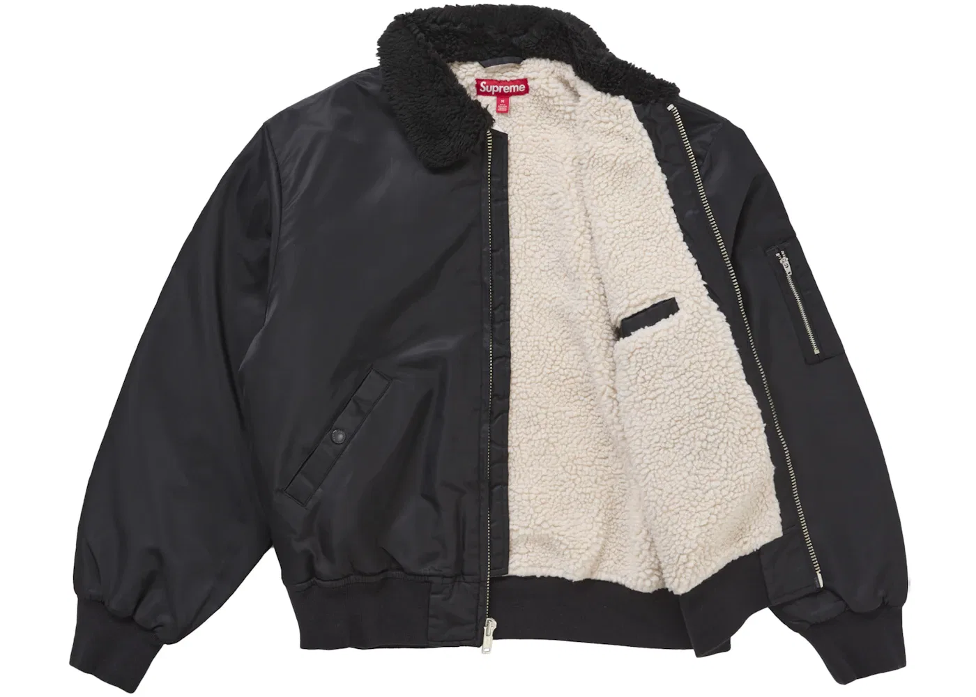 Мужская куртка-бомбер из нейлона Supreme AOI Nylon Bomber Jacket, Black — фото 2