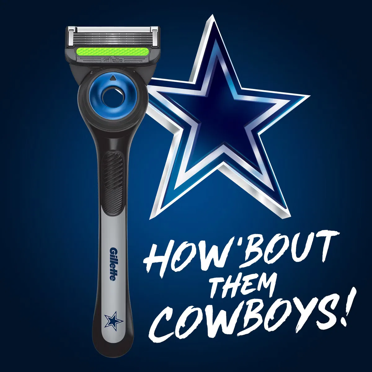 Бритва мужская с 4 сменными лезвиями и магнитной подставкой GilletteLabs NFL Special Edition Dallas Cowboys — фото 3