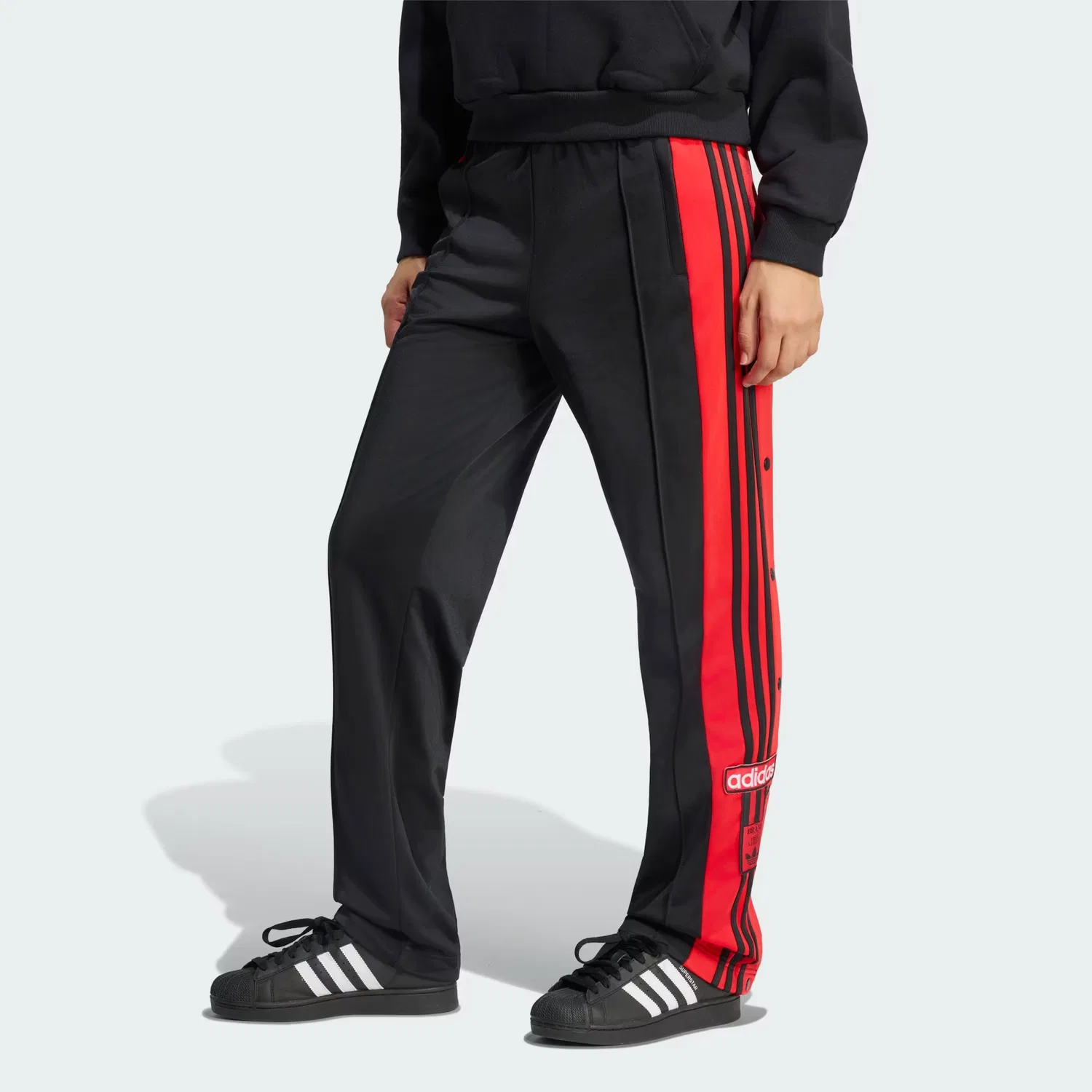 Женские спортивные брюки свободного кроя Adibreak adidas Originals, черный/ярко-красный