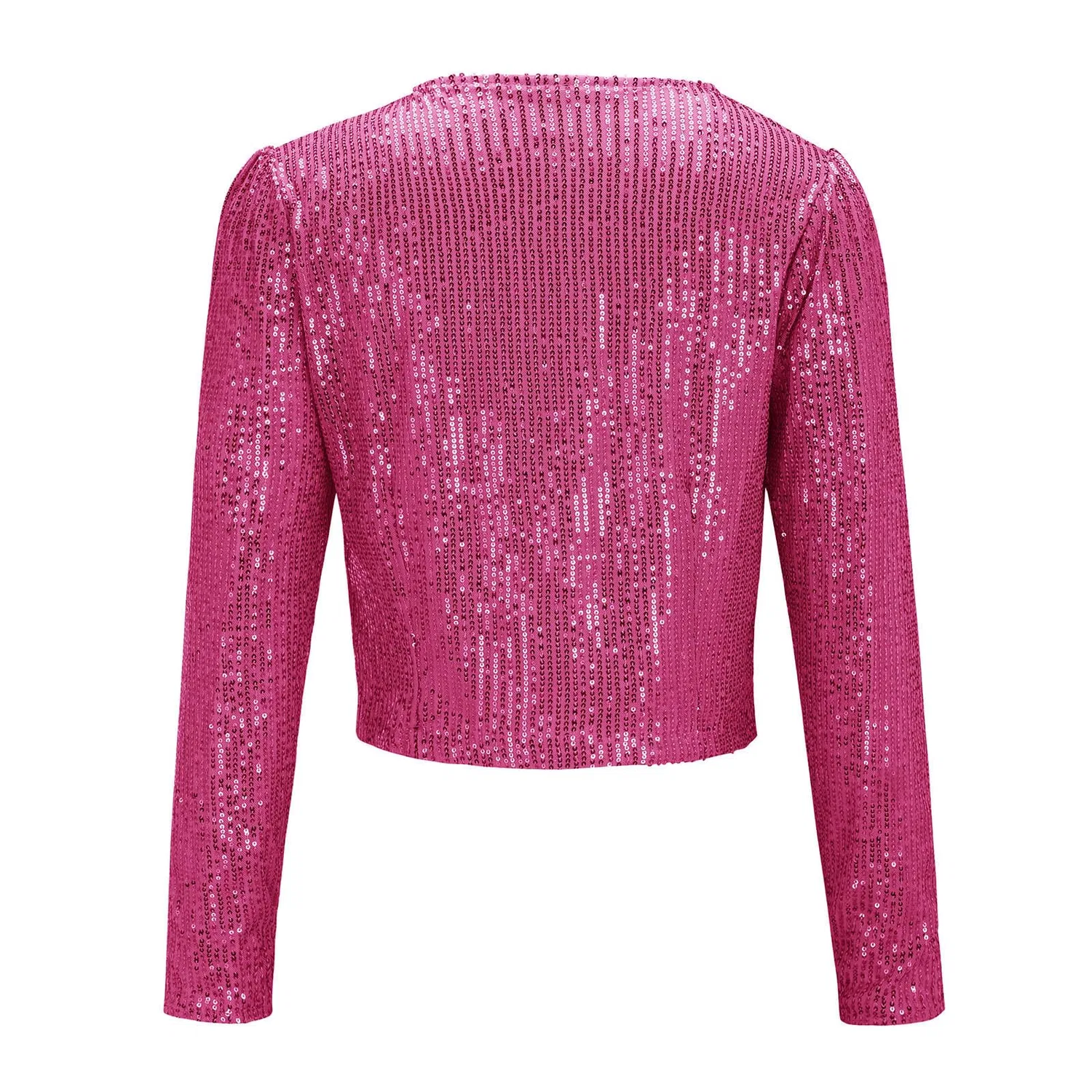 Женское зимнее пальто с искусственным мехом и молнией спереди, Hot Pink — фото 4