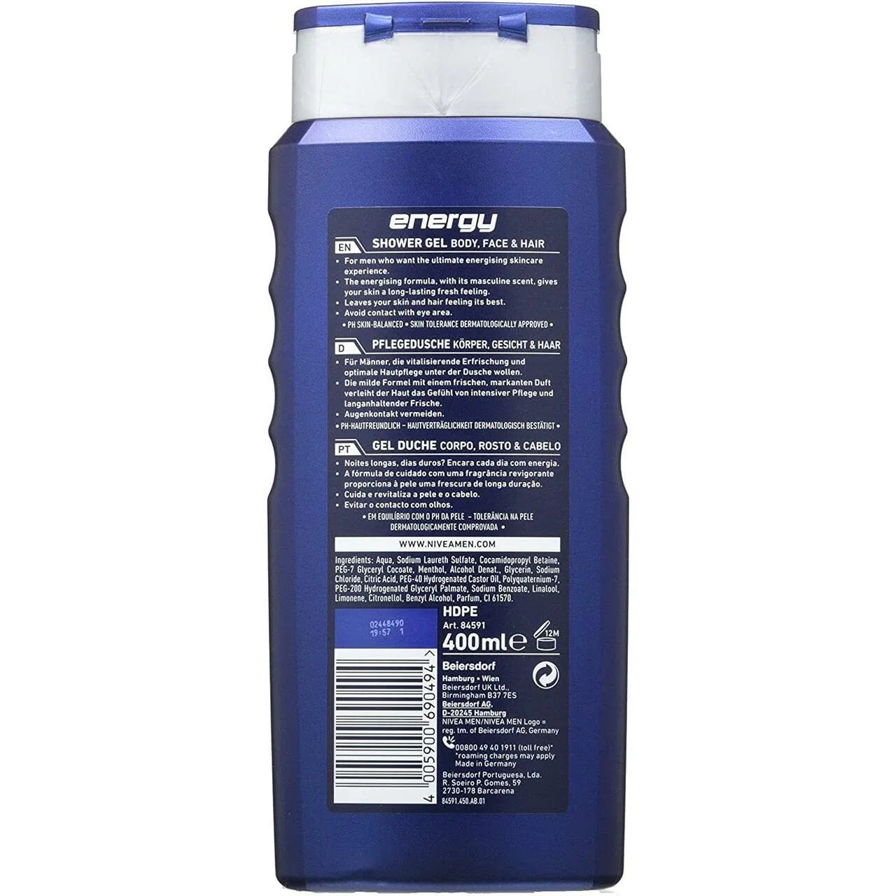 Гель для душа Energy, NIVEA, 400 мл — фото 2