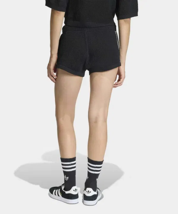 Вязаные шорты из хлопка, короткие, Adidas, черный — фото 2