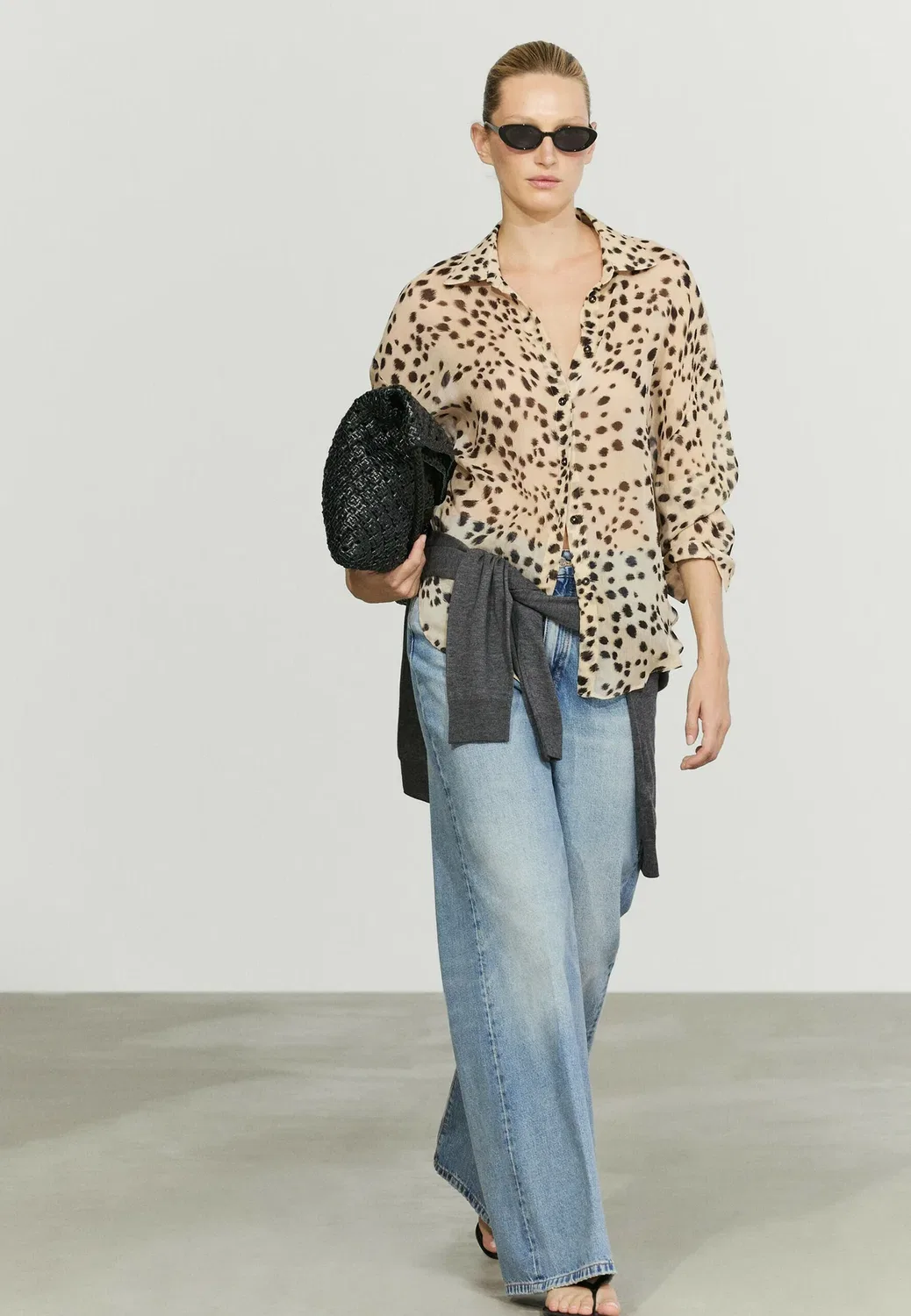 Блузка на пуговицах Massimo Dutti, Beige — фото 2
