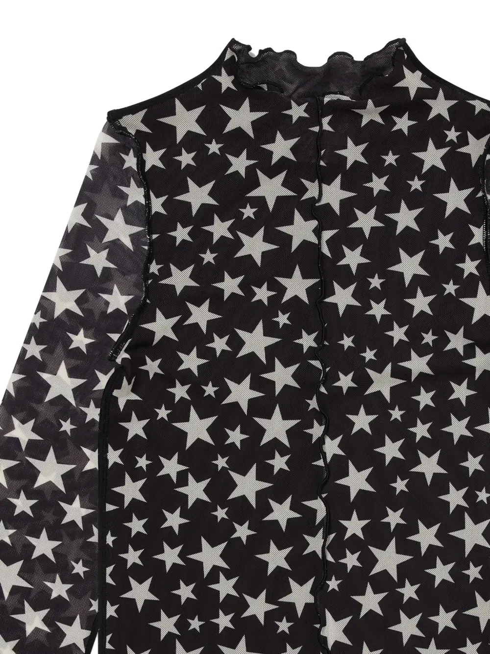Платье из сетчатой ткани с принтом в виде звезд Stella McCartney Kids, черный — фото 3