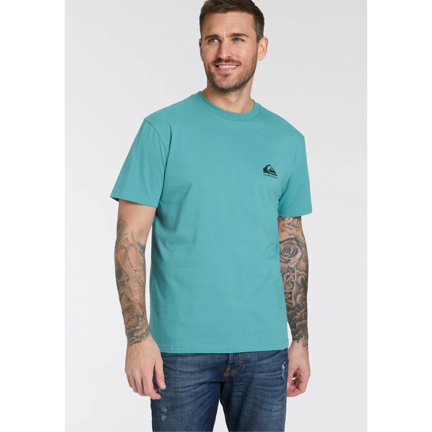 Детские хлопковые футболки с коротким рукавом Quiksilver, Black/White/Sea Spray — фото 2