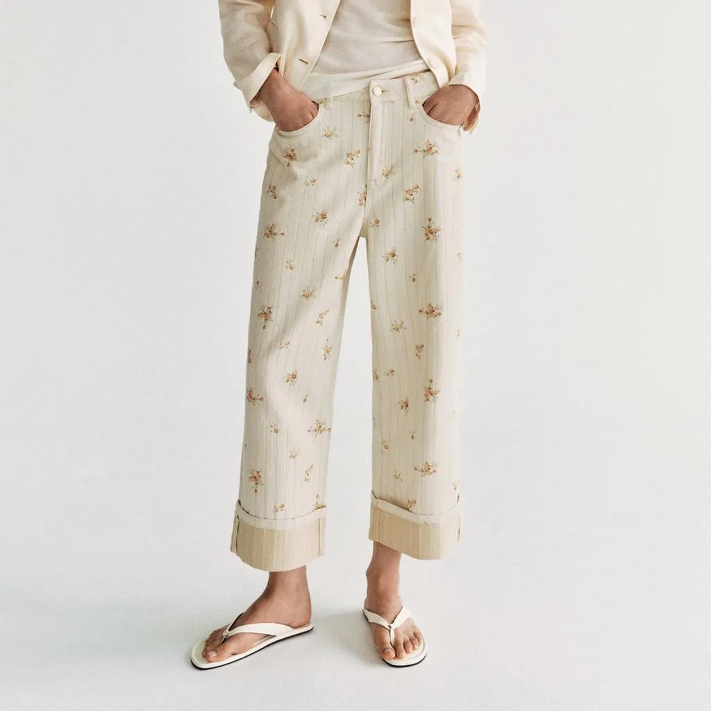 ZARA Женские джинсы прямого кроя ZW Jeans Beige — фото 4