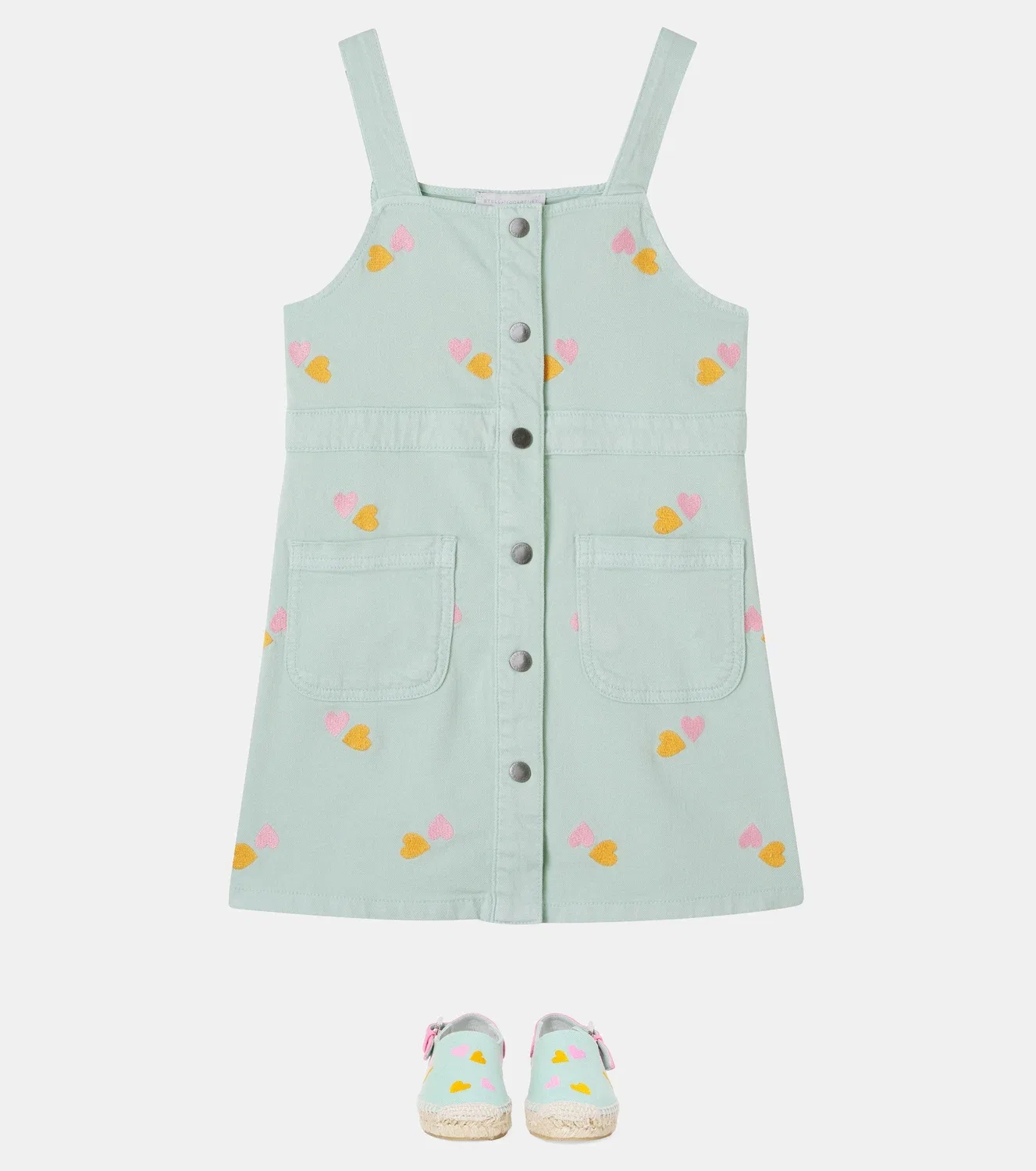 Платье джинсовое с вышивкой Stella Mccartney Kids, зеленый — фото 2