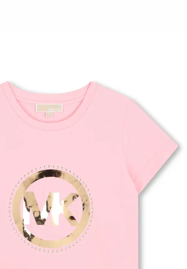 Футболка с принтом Michael Kors Kids, розовый — фото 3