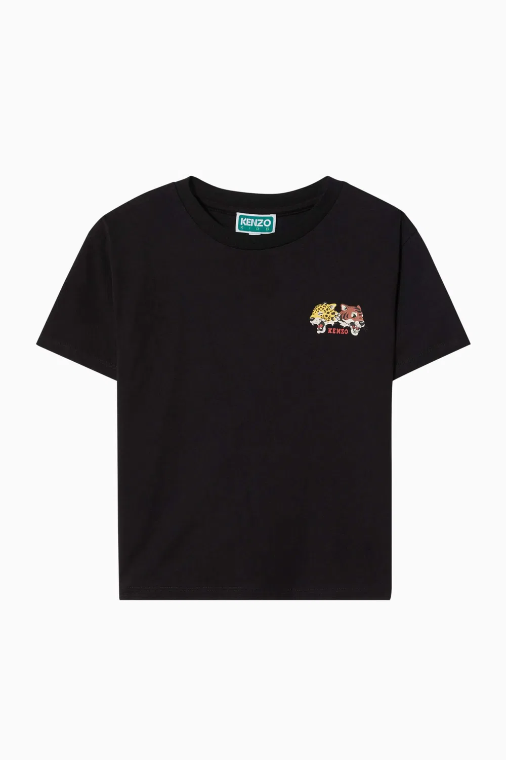 Футболка с вышитым логотипом из органического хлопка KENZO KIDS