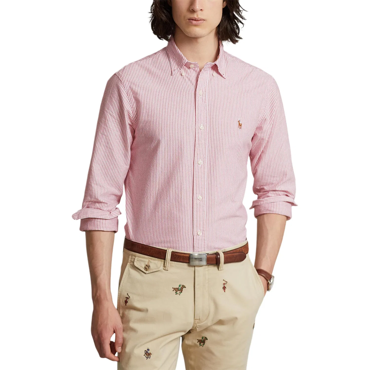 Рубашка хлопковая Polo Ralph Lauren, Red — фото 4
