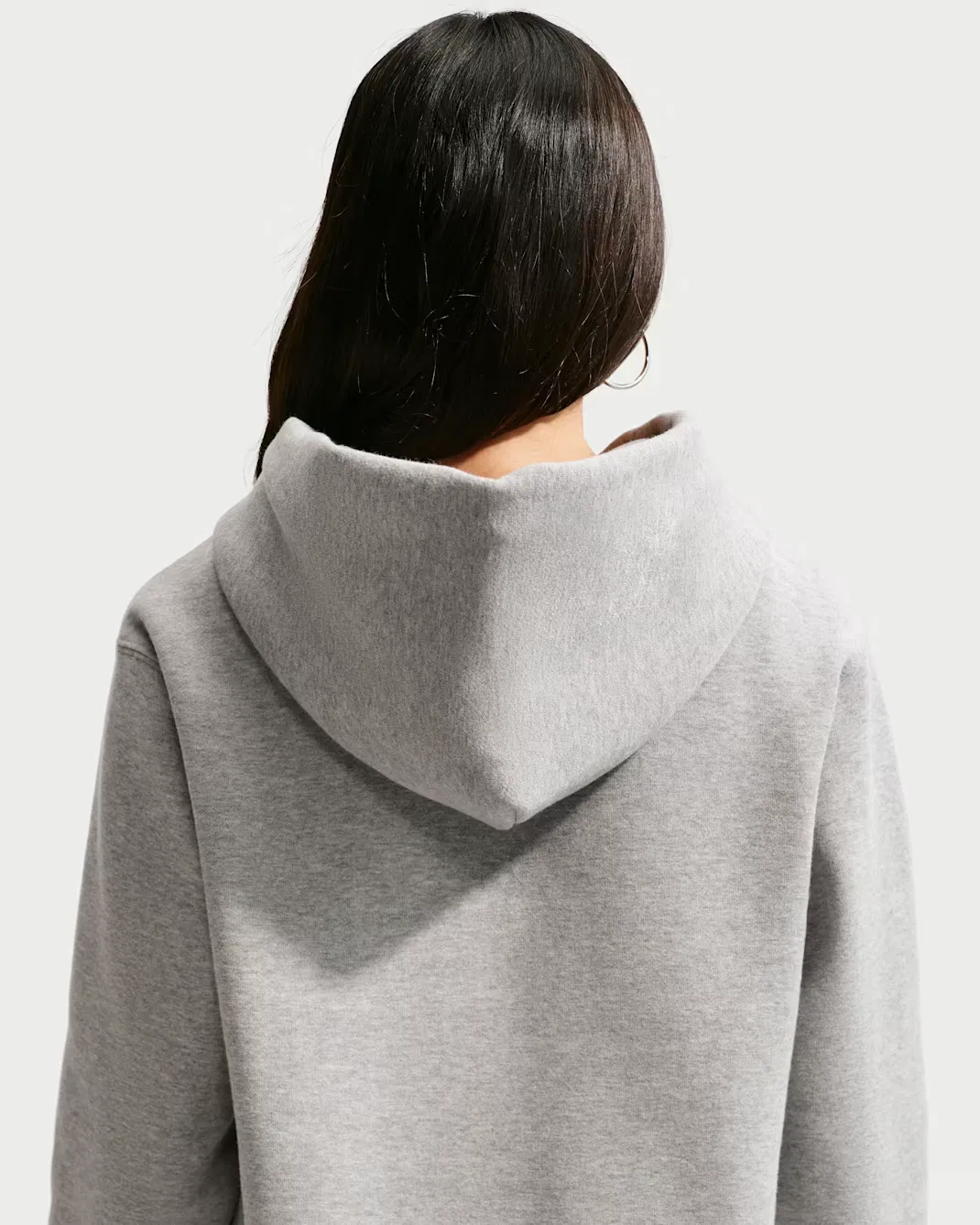 Женская толстовка с капюшоном Nike Studio Fleece Medium Weight, Dark Grey Heather/Sail — фото 2