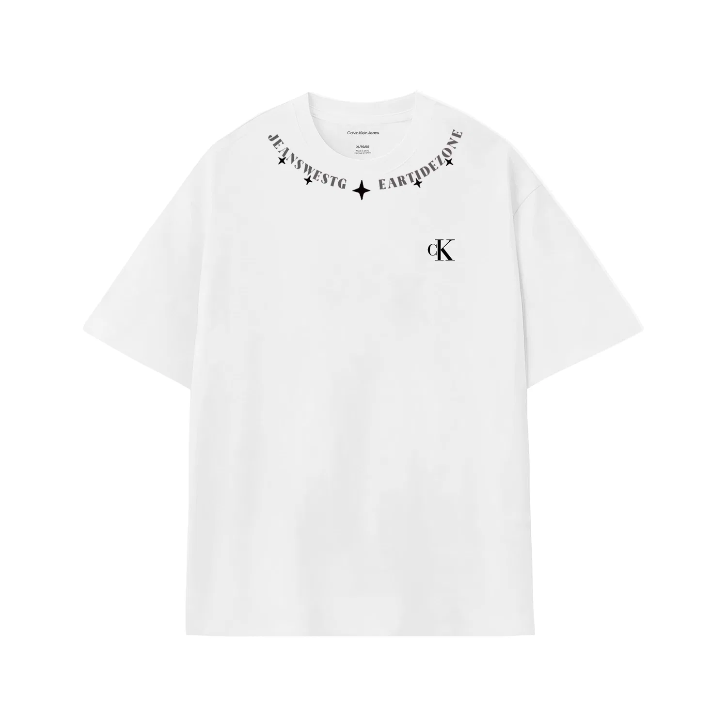 Футболка женская с принтом Calvin Klein, Белая