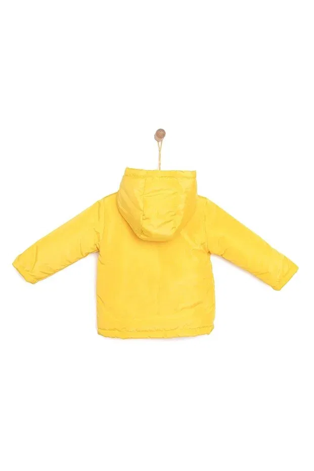 Детское пальто для девочек с капюшоном micro fabric Hellobaby, Yellow Ebebek Hello Baby — фото 3