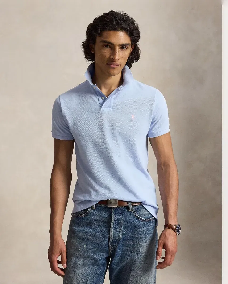 Мужское поло из пике Regular fit Polo Ralph Lauren, Азул Палидо