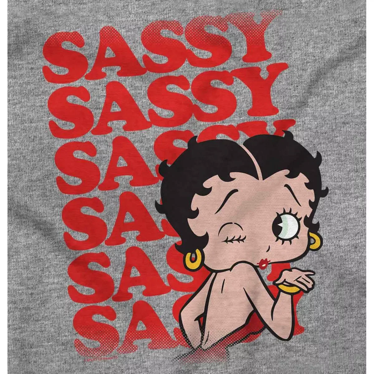 Детское боди для девочек с принтом Betty Boop Sassy On Repeat Brisco Brands, Heather — фото 2