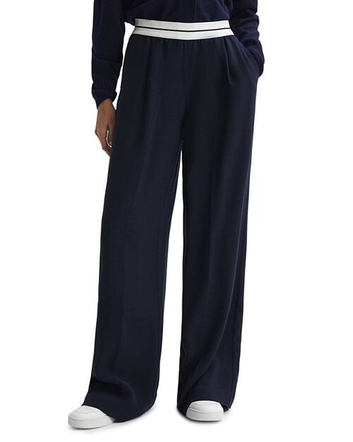 

Широкие брюки Abigail без застежки REISS, цвет Blue
