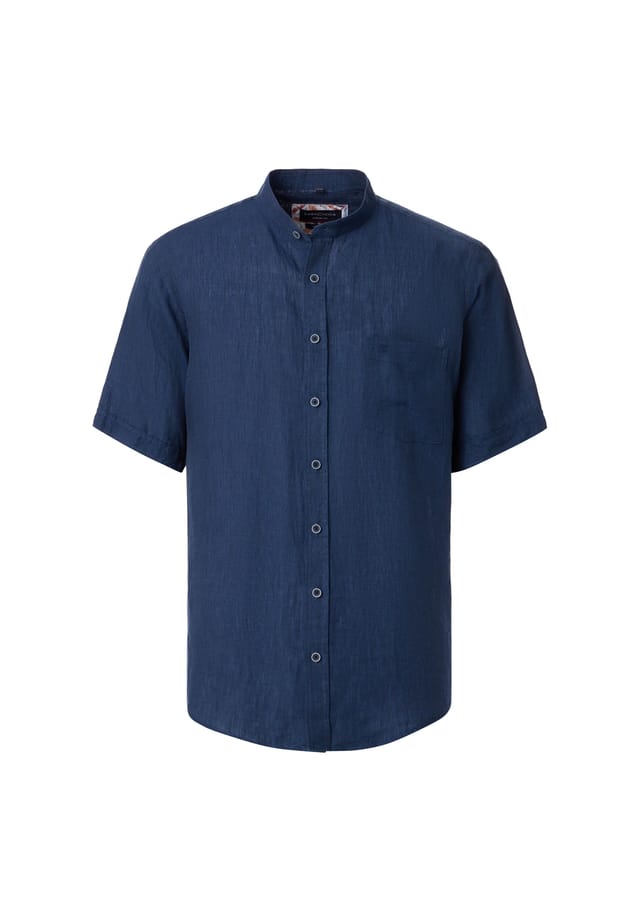 

Льняная рубашка простой повседневный крой Casamoda, синий