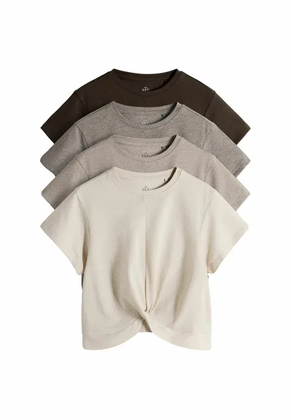 Футболка базовый крой Regular Fit, The Set, Brown Cream, коричневый
