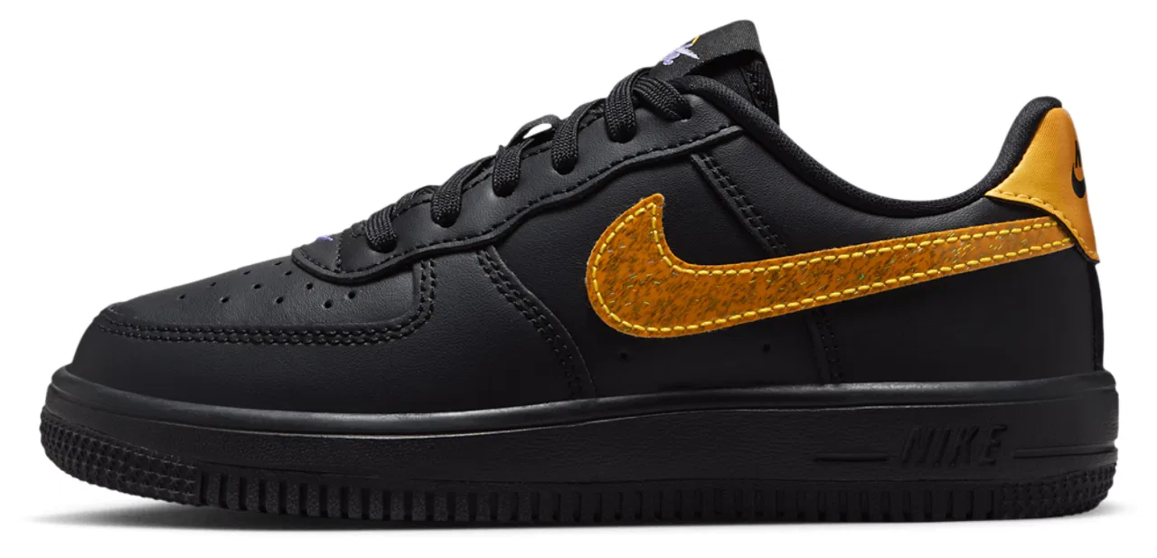 Детские кроссовки для девочек с низким силуэтом Nike Air Force 1 Low, Black/Purple — фото 2