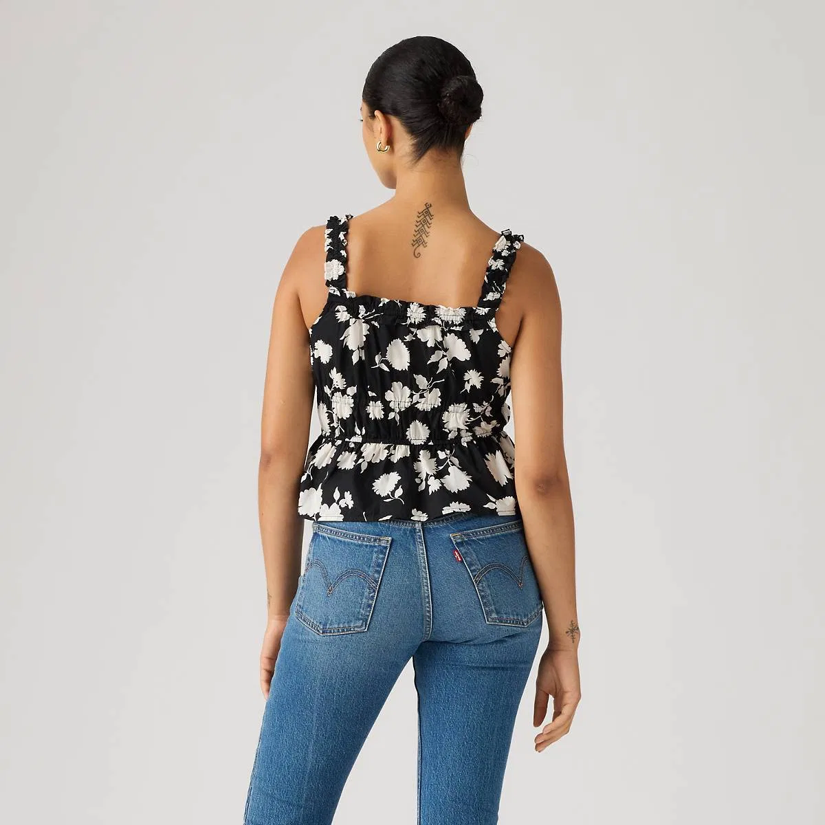 Блузка без рукавов Vera Levi's, Jonna Floral Anthrac - Black — фото 4
