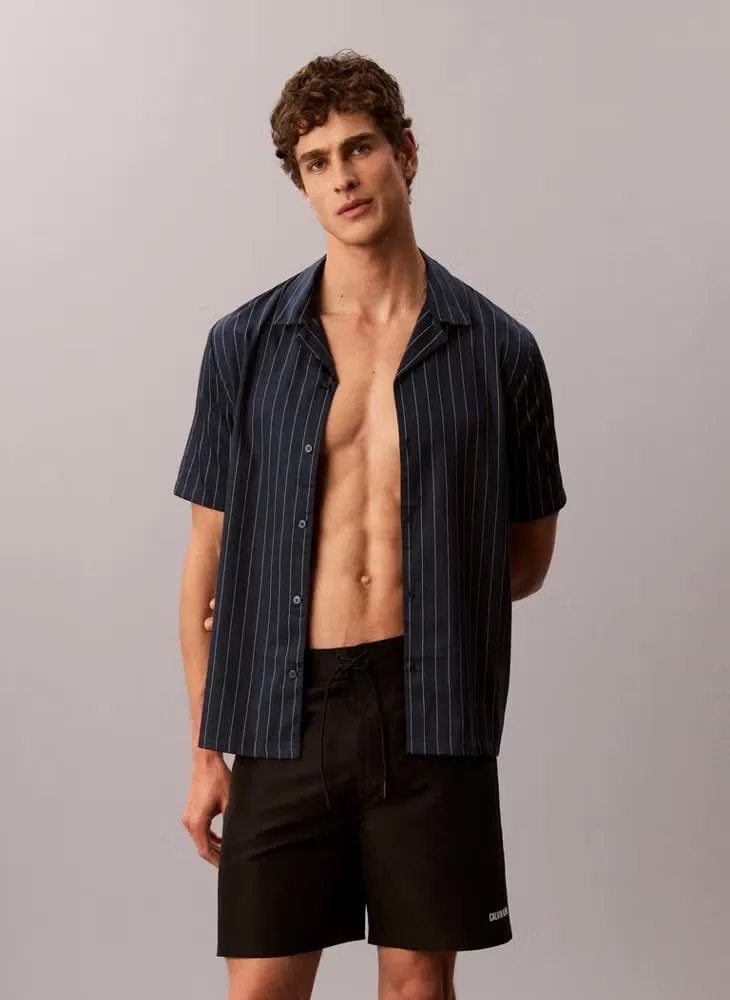 Рубашка пляжная с принтом Calvin Klein, синий