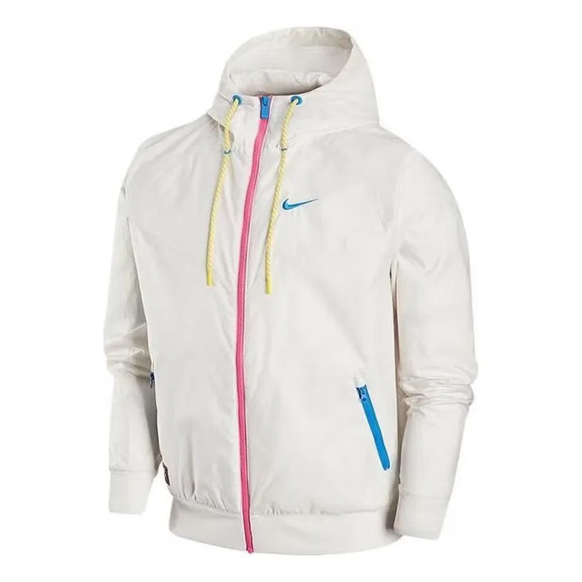 Куртка-ветровка спортивная с капюшоном Nike, белый
