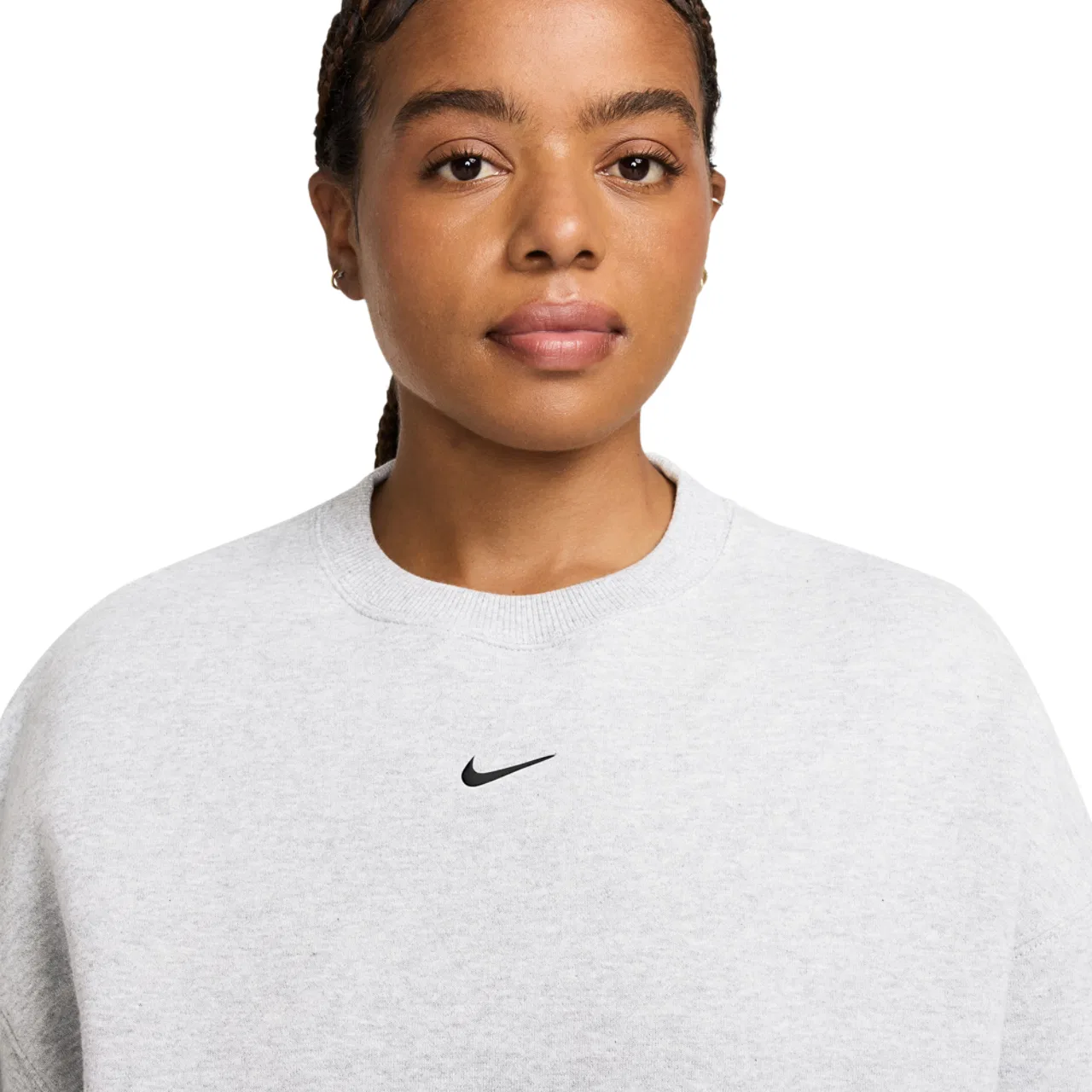 Женский флисовый свитшот Studio Fleece Oversized Nike, цвет Black/Birch Heather — фото 3