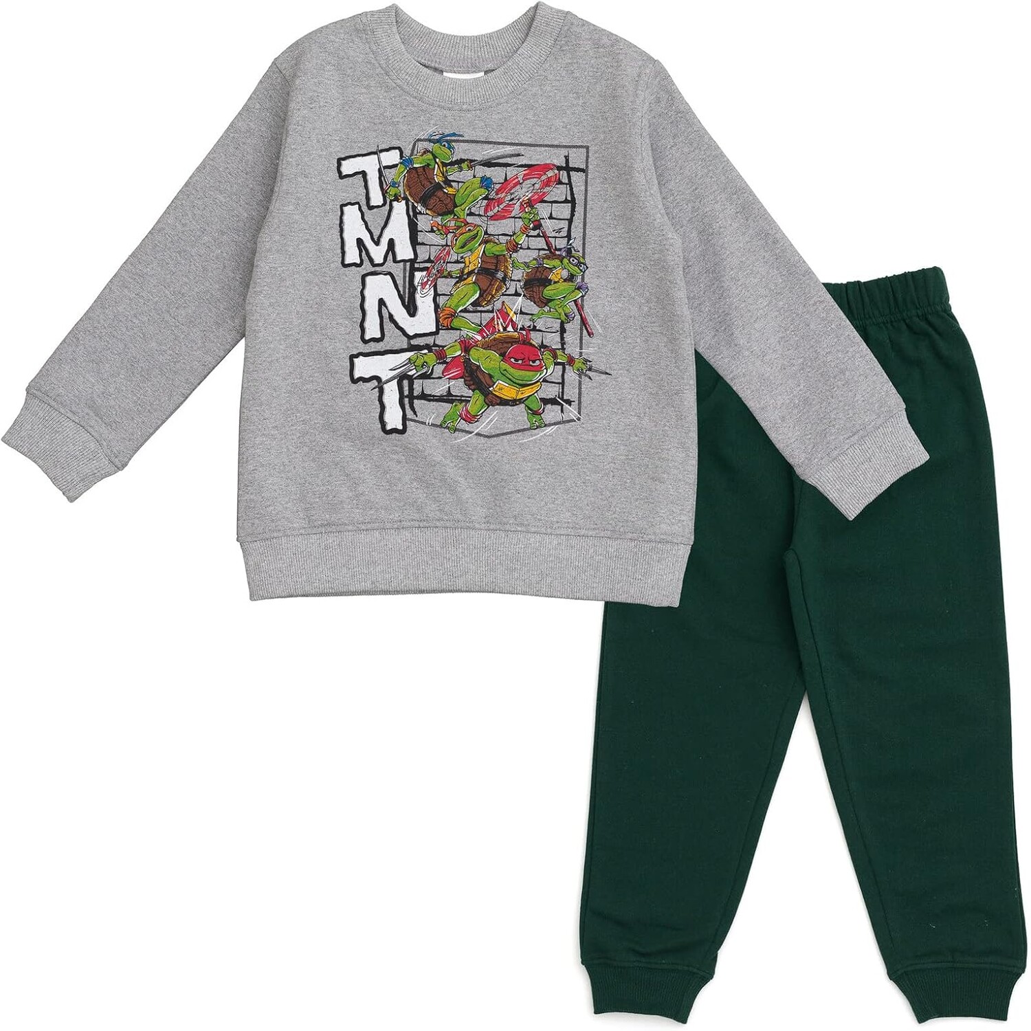 

Детский флисовый костюм Teenage Mutant Ninja Turtles, Sweatshirt And Pants, 2 предмета, серый/зеленый