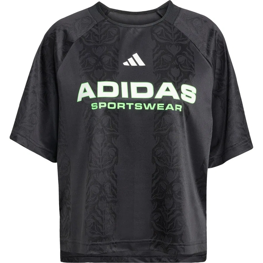 Футболка спортивная с принтом Tiro x Common Goal Jacquard adidas, Черно-белый — фото 3