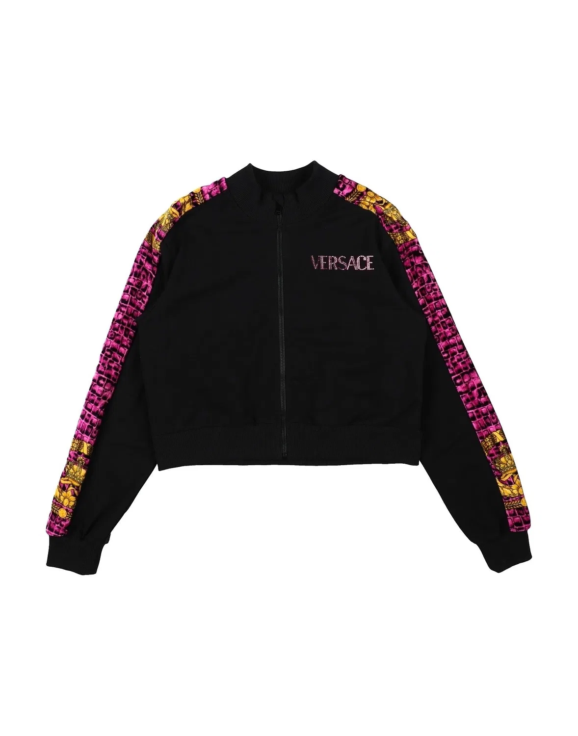 Детский свитшот для девочек с принтом Versace Young, черный