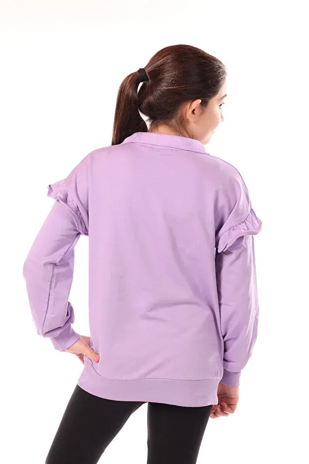 Детские свитшот для девочек с вышивкой Toontoy, Lilac — фото 3