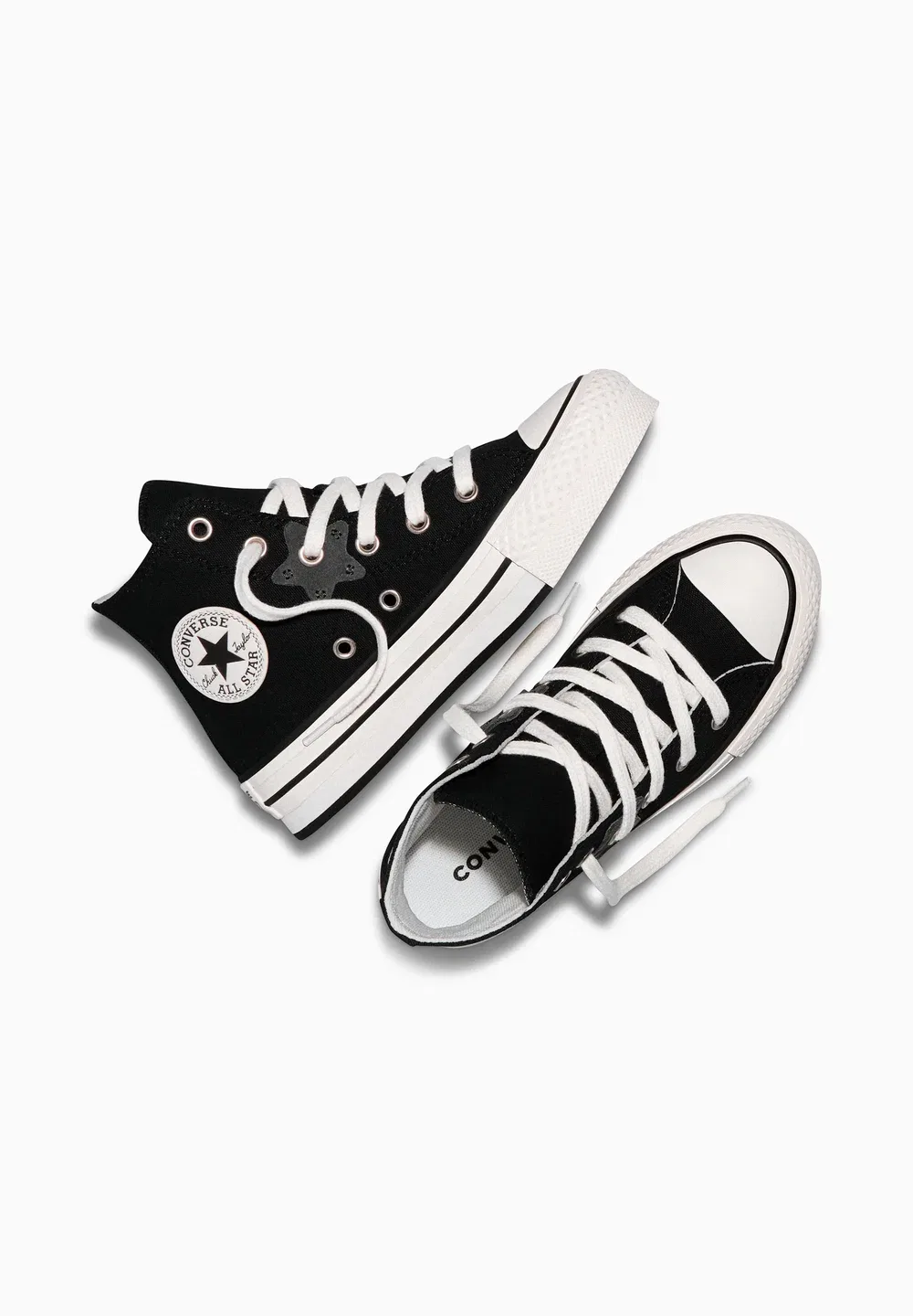 Унисекс - высокие кроссовки Converse, Black White Black — фото 3