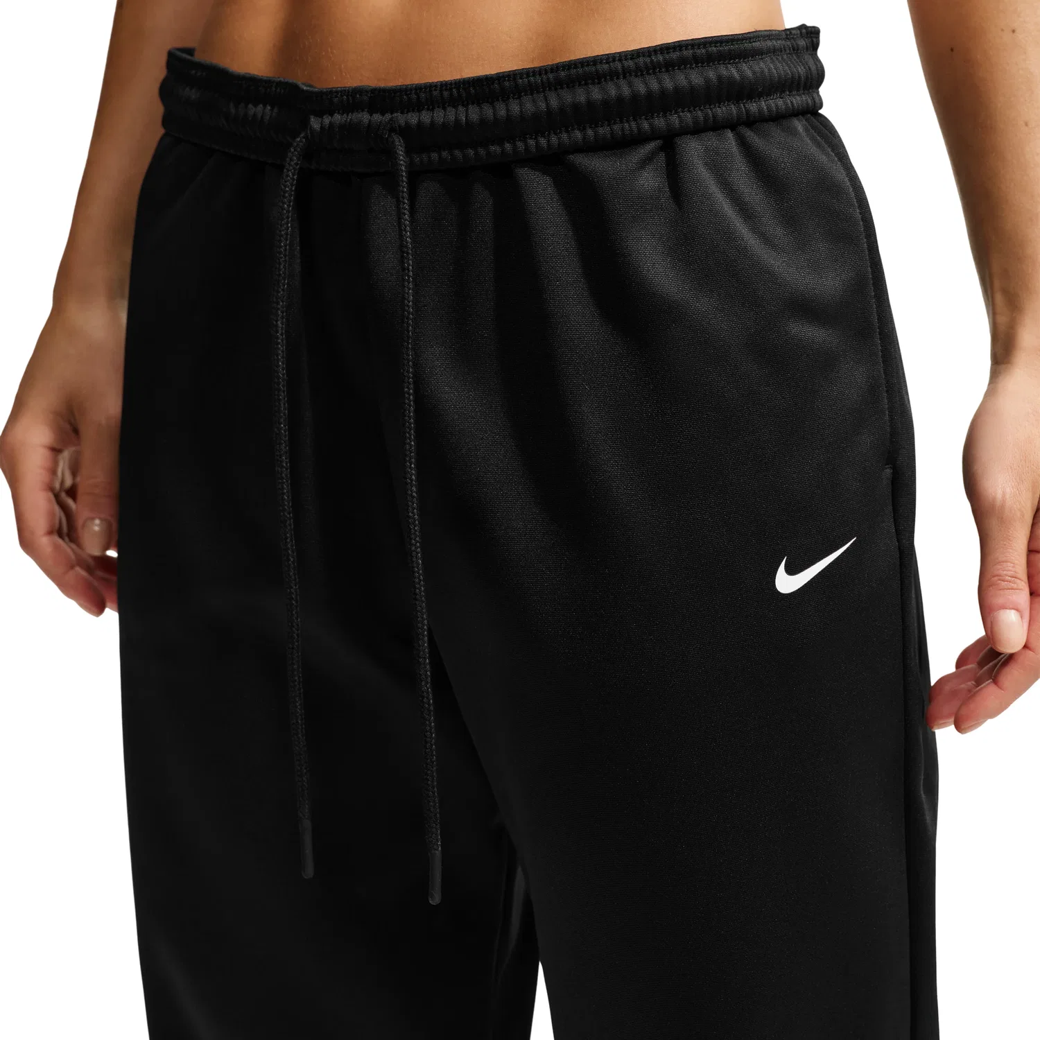 Женские брюки Studio Fleece Sport Therma-FIT Mid-Rise Pants 'Black White' Nike, Black/White — фото 3