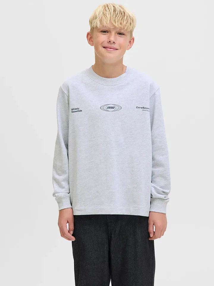 Свитшот с принтом Signal Jack & Jones Junior, серый — фото 3