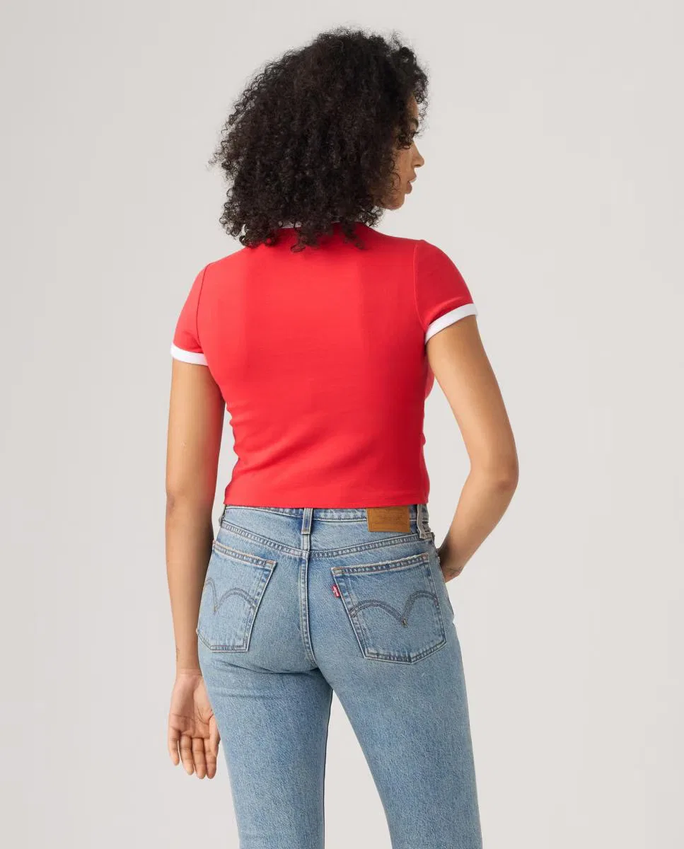 Женская футболка с коротким рукавом, Crop, Levi's, красный — фото 2