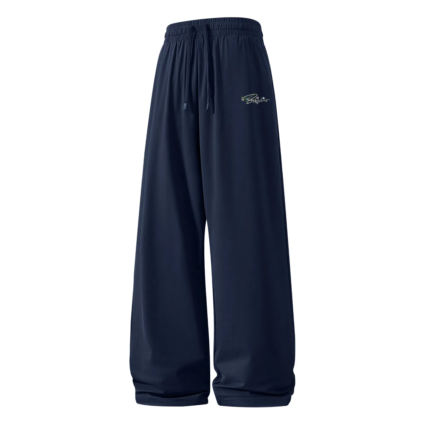 Детские брюки прямого кроя Ice Silk Cooling Navy Blue (Ma Huahua Handwriting Pants Logo), MINISO, Navy Blue